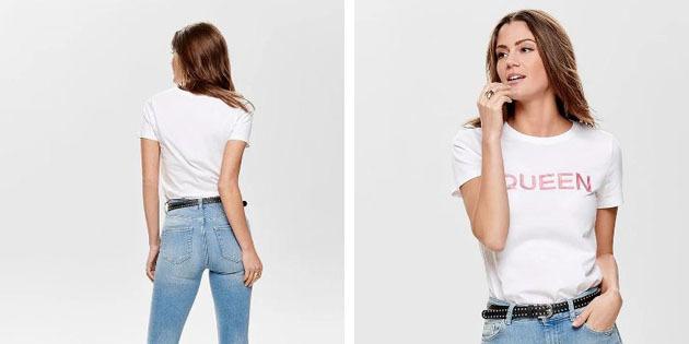 Ženske modne majice iz evropskih trgovin: samo T-shirt iz čistega bombaža