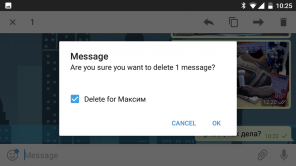 Telegram priložnost za brisanje poslana sporočila