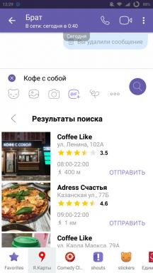 V Viber pojavil poslati geolokacijo in iskanje možnosti za "Yandex. zemljevidi »