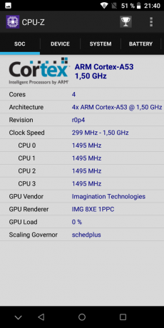 UMIDIGI A3: CPU Z (SOC)