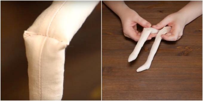 Kako šivati ​​lutko Tilda: označite kolena