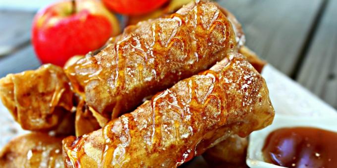 Recepti z jabolki: Toast zvitki z jabolčnim nadevom