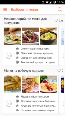 "Recepti koledar" - kuharska knjiga za en teden v vašem Android