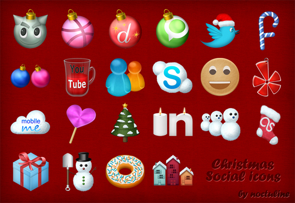 Božični socialne Ikone po Noctuline
