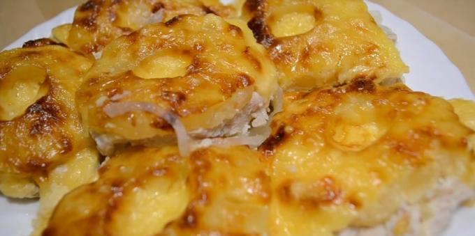 Piščanec v pečici: Piščančje prsi z ananasom in sirom