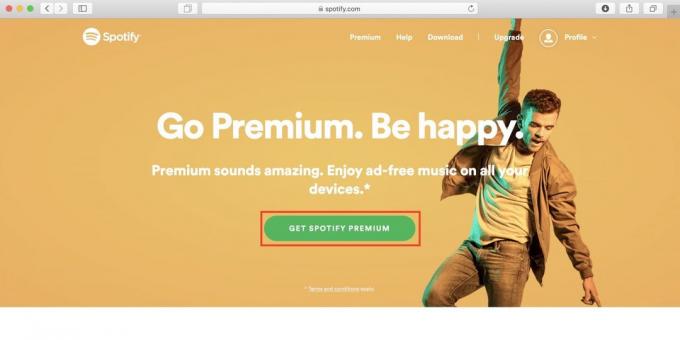 Kako uporabljati Spotify v Rusiji kliknite Get Spotify Premium