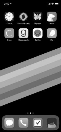 iPhone črno-beli zaslon