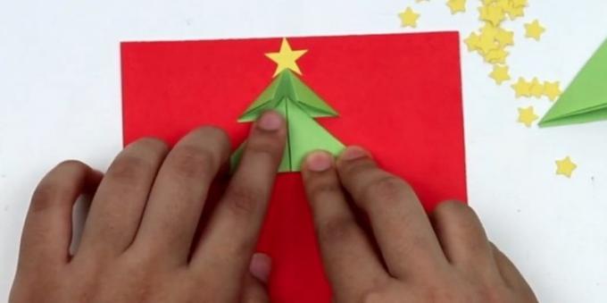 Božični kartice z rokami: lepilo drugi del