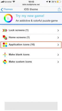 Kako prilagoditi operacijsko mizo iPhone: izberite ikone Aplikacije