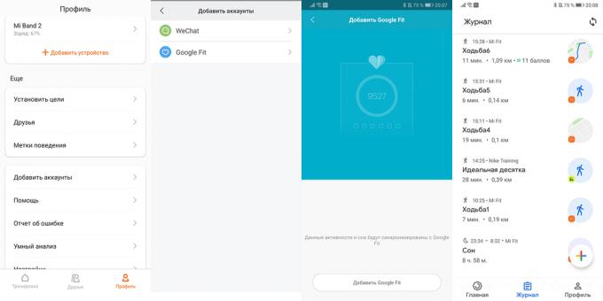 Kako tie fitnes zapestnico Mi Band Google Fit