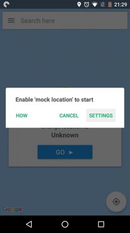 Kako spremeniti lokacijo, pritisnite Pojdi na aplikacijo, in nato Nastavitve