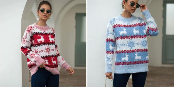 Izdelki z AliExpress ustvariti novoletno razpoloženje: pulover z jeleni