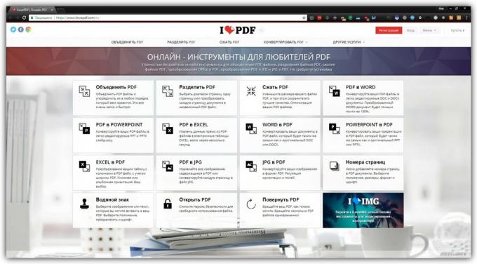 Kako se dela z dokumenti PDF na spletu: iLovePDF