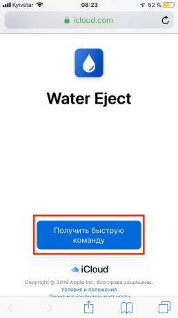 Če voda pride v iPhone: Voda za izmet ukazno vrstico