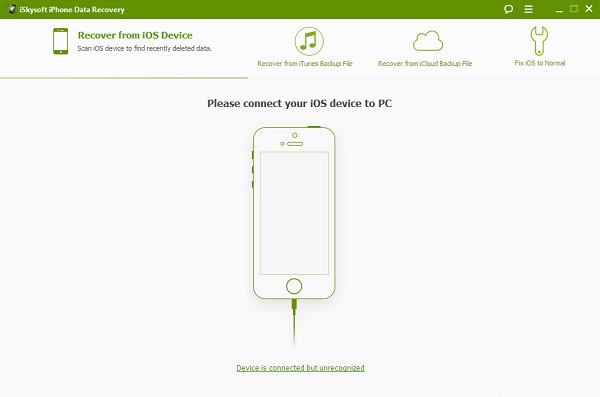 iSkysoft iPhone Data Recovery: Connect pametni telefon na PC