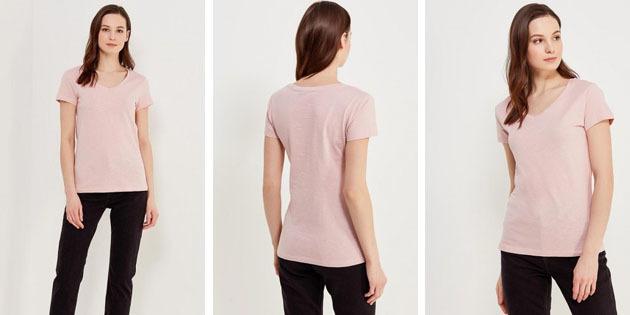 Osnovna ženske majice iz evropskih trgovin: T-shirt Sela barve prašno rose