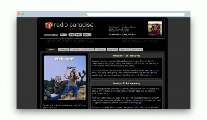 Glasba v obliki v formatu FLAC: Radio Paradise