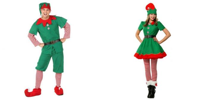 Božični kostumi za odrasle: srčkan elf
