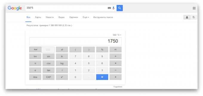 iskanje v Googlu: Kalkulator