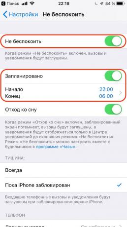 Konfiguracija Apple iPhone: uporabite način "ne moti"