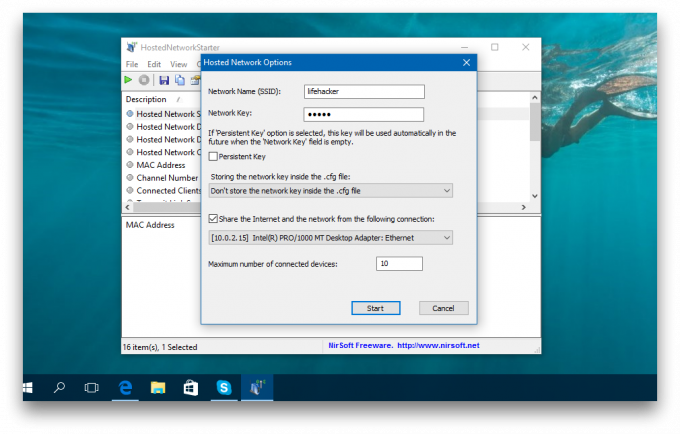 HostedNetworkStarter in dostopno točko, v operacijskem sistemu Windows