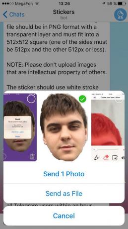 Kako narediti nalepke za Telegram: poslati fotografijo kot datoteko