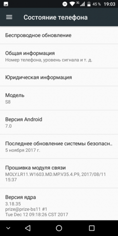 VKworld S8: stanje vašega telefona