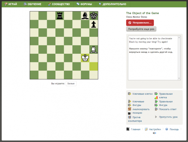 Kako, da se naučijo igrati šah: šah mentor Chess.com