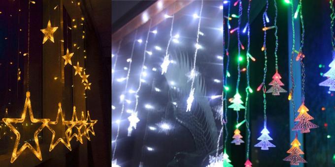 Božični okraski z AliExpress: Garland zavese