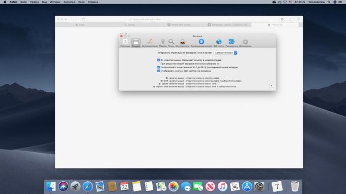 Konfiguracija na Mac prikaza ikon v zavihkih