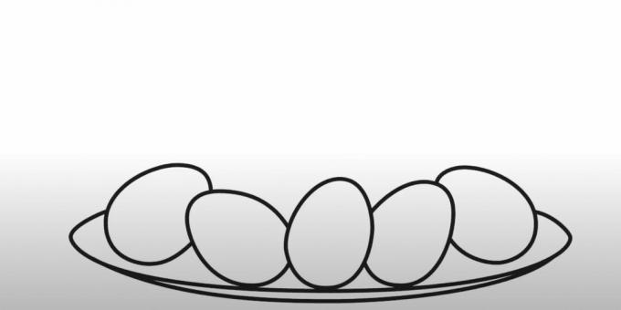 Velikonočne risbe: nariši jajčka in krožnik