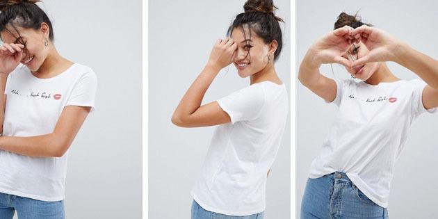 Ženske modne majice iz evropskih trgovine: T-Shirt samo prvi poljub klasični slog