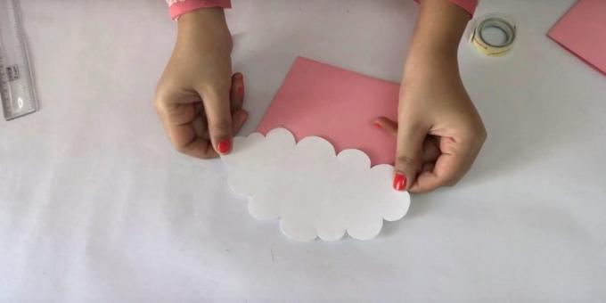 Rojstni dan kartica z lastnimi rokami: lepilo oblak