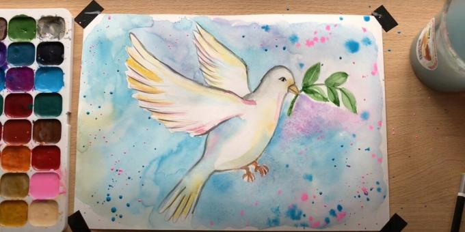 Risbe za 9. maj: golob miru