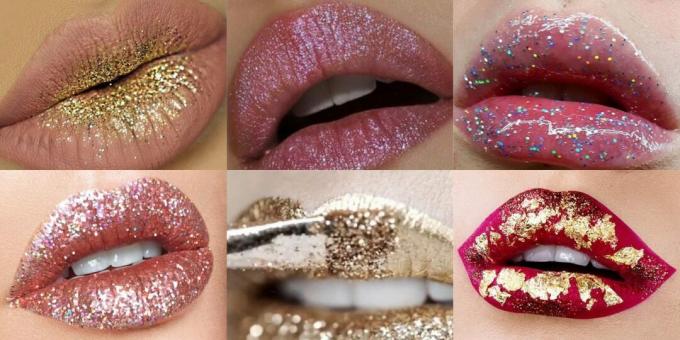 Glitter makeup: dobro navlažite ustnice