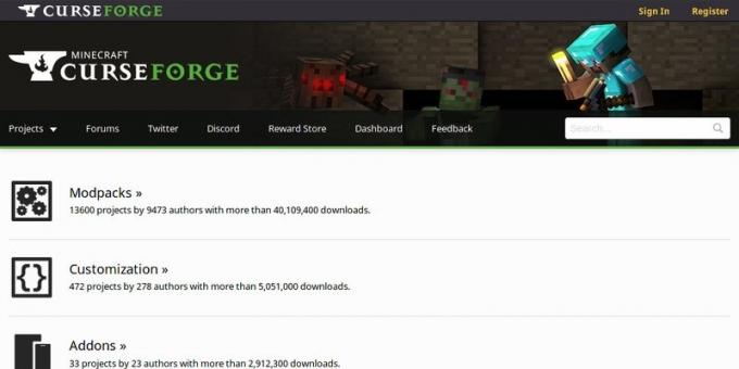 Moda Kje prenos Minecraft: CurseForge