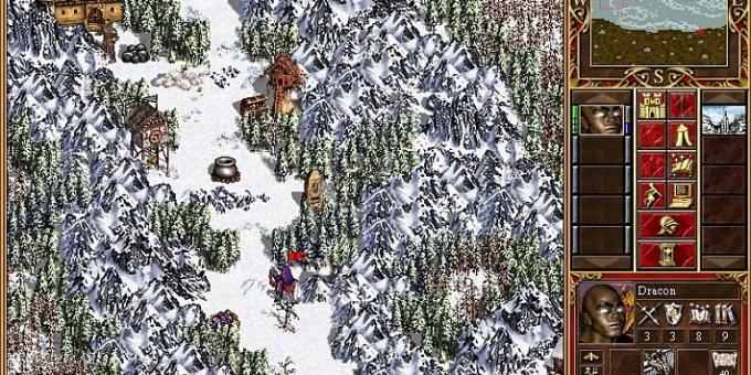 Stare igre na računalniku: zemljevid v Heroes of Might and Magic III