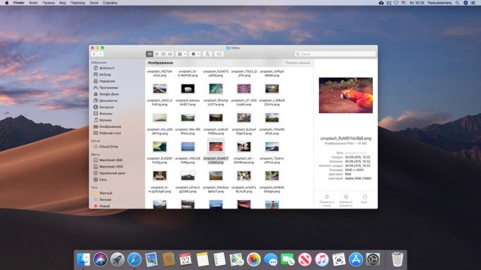 Ogled metapodatkov na Mac