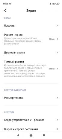 Redmi Note 9 Pro: nastavitve zaslona