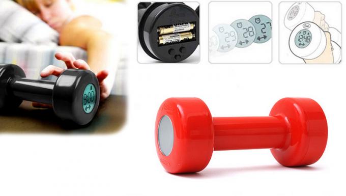New Creative-Red-Dumbbell-Alarm-Clock-Shape-up-30-Times New-Red