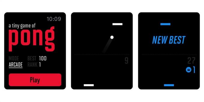Igre za Apple Watch: Tiny igre Pong