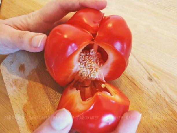 Sloppy Joe Burger Recept: Cut Pepper