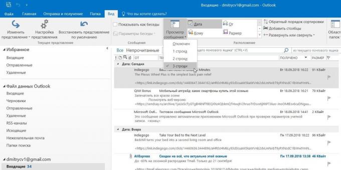 Microsoft Outlook: predogleda e-pošte