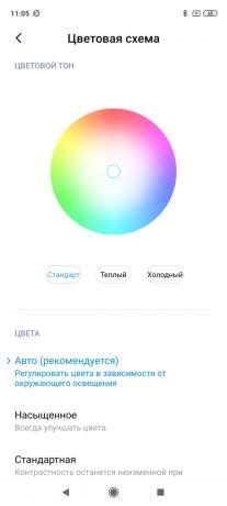 Redmi Note 9 Pro: barvne nastavitve