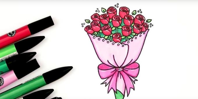 Kako pripraviti šopek vrtnic z oznakami ali barvicami