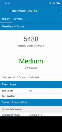 Pregled Xiaomi redmi Opomba 6 Pro: GeekBench baterije