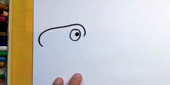 Kako risati dinozavra: narišite del glave