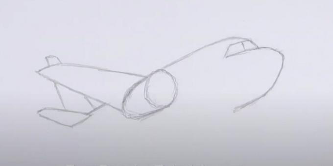 Kako narisati letalo: upodobite nos, rep in krilo