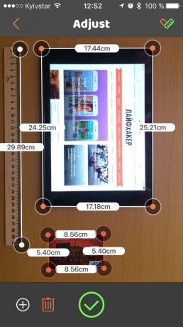 VisualRuler za iOS: merjenje natančnost