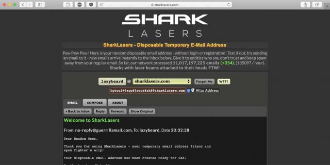 Začasna mail SharkLasers